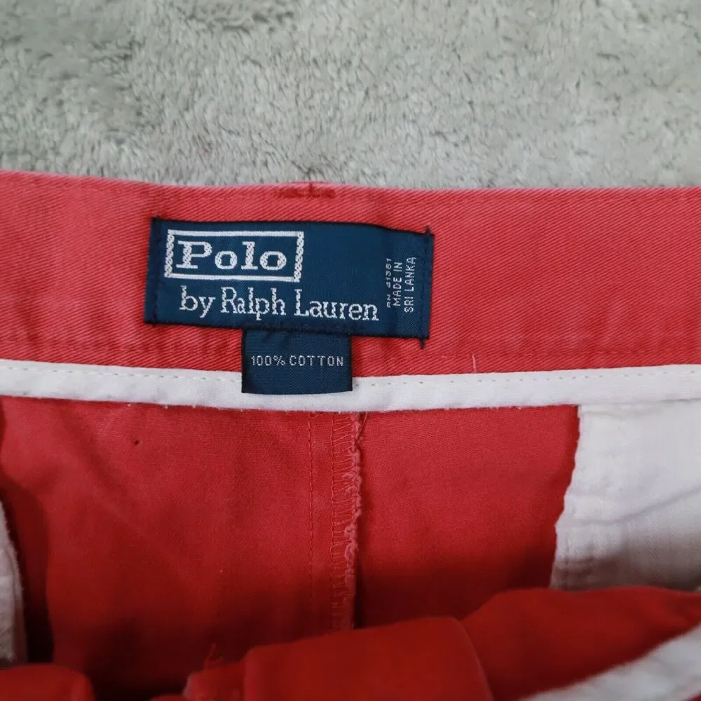 Polo Ralph Lauren Vintage‎ Men's Light Red Faded Pleat Front Shorts size 36